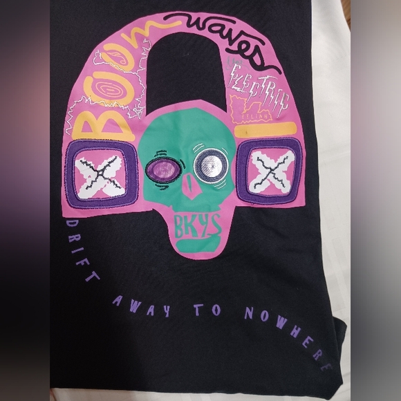 BKYS Unisex T-shirt "Drift away to nowhere" /Black Size S/Graphics, Embroidery - Picture 5 of 8